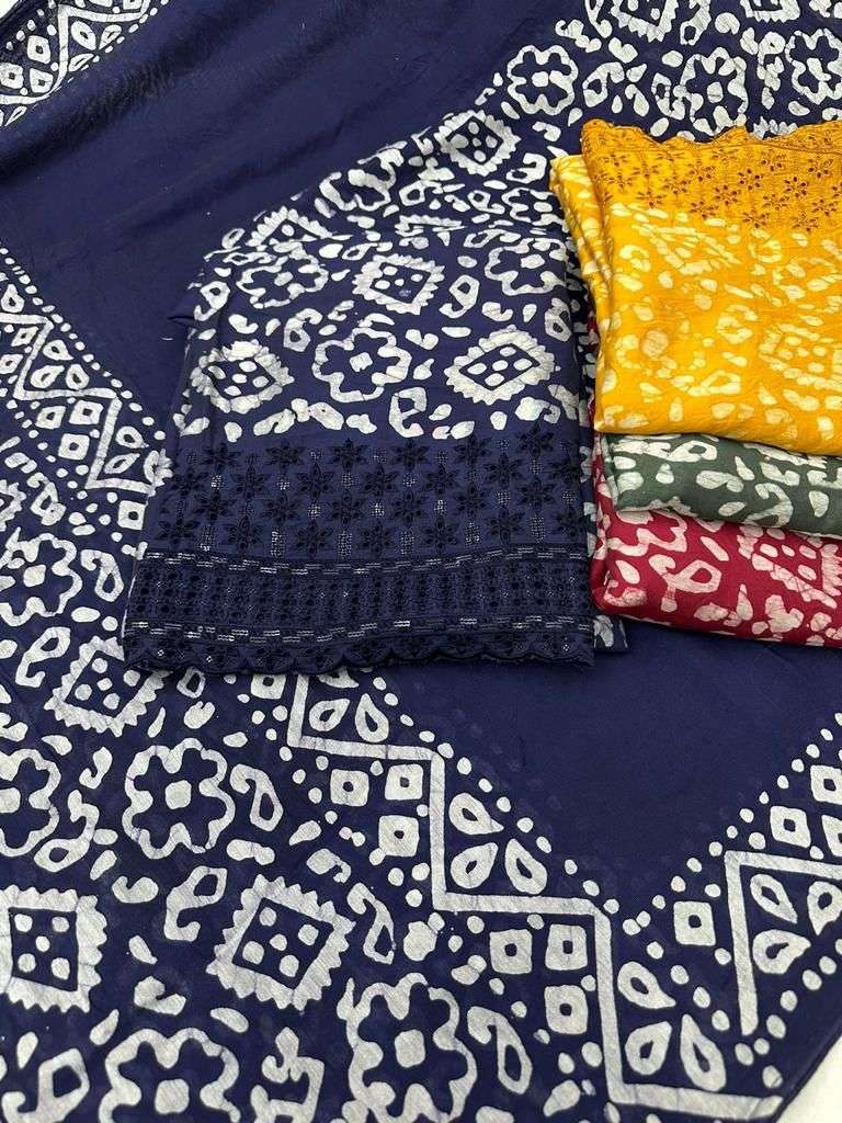 pr baatik masti fancy embroidery work batik print salwar kameez material