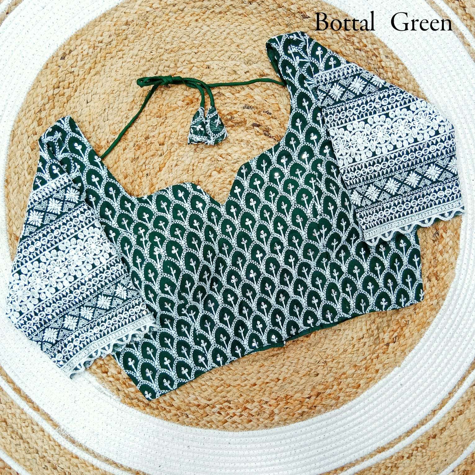 pr chand designs lucknowi work readymade designer blouse 