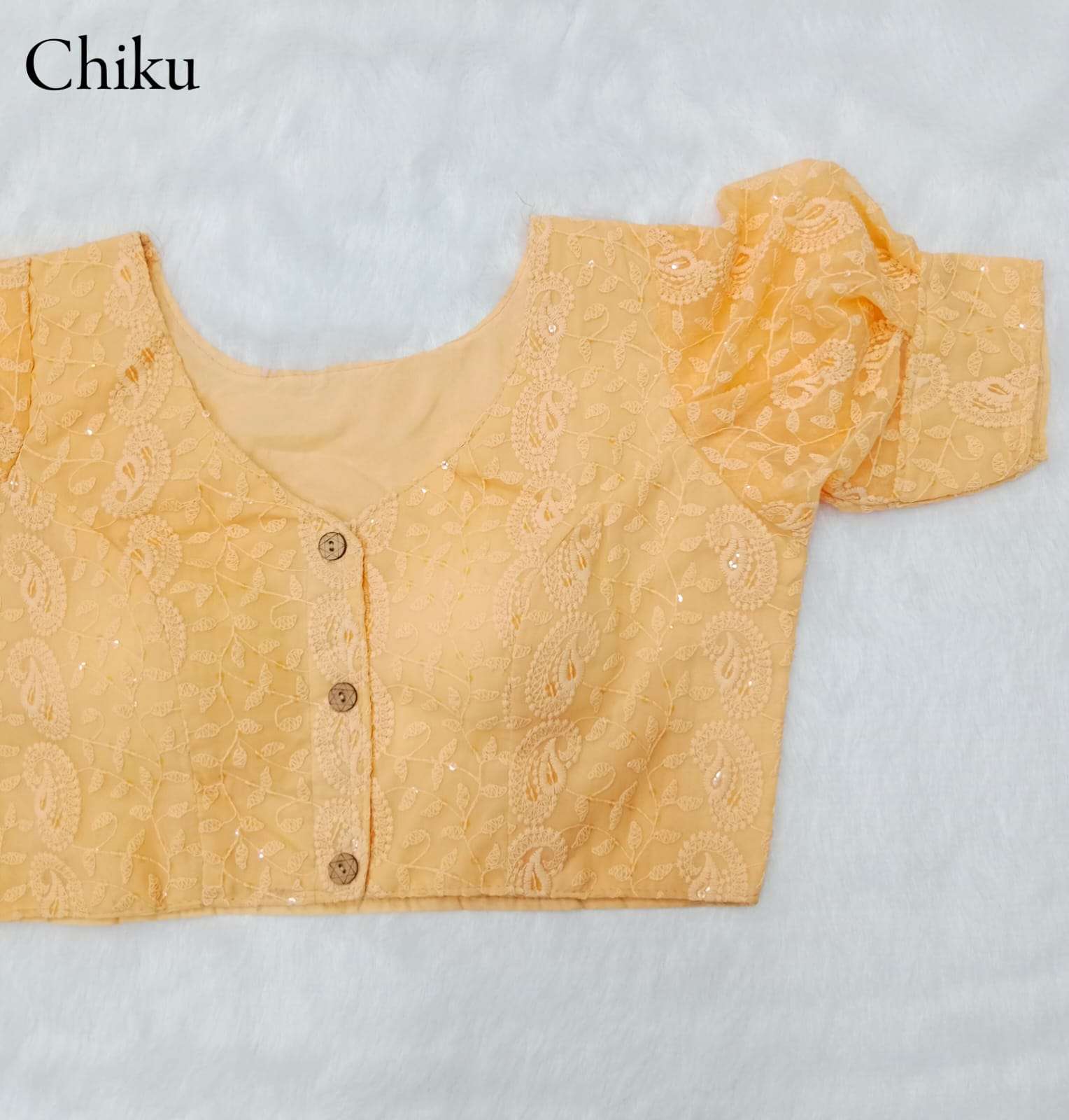 pr chikankari hakooba 3 puff sleeves pattern readymade designer blouse 