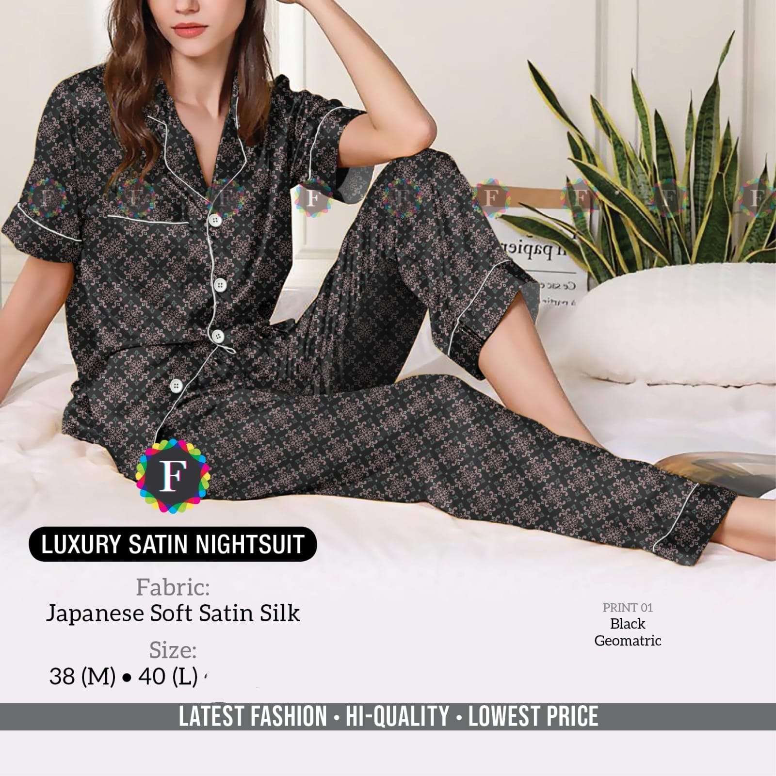 pr feminine satin half sleeve nightsuit comfortable nightwear shirt and pajama supplier