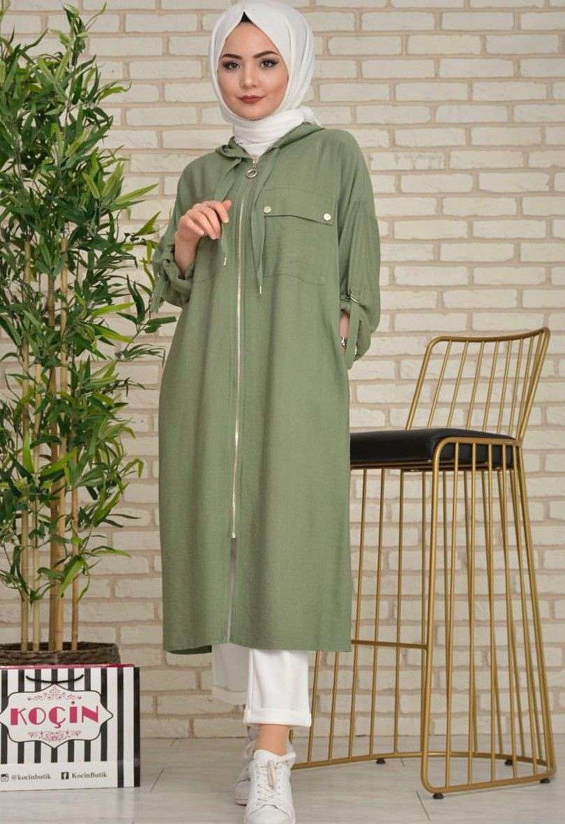 pr modest hoddie style front open with zip kurtis