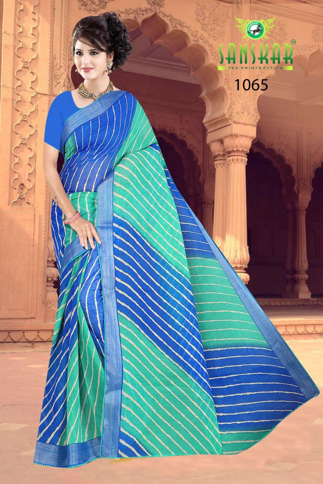 sanskar tex saawan ke rang fancy soft linen leheriya sarees collection