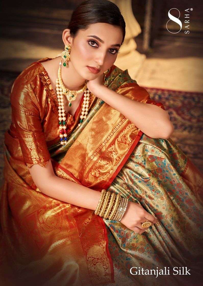 sarha present gitanjali silk festive wear amazing silk saree online wholesaler