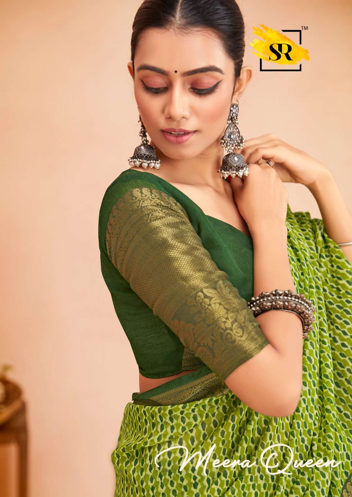 sr saree launch meera queen amazing designs chanderi jacquard border sarees wholesaler 