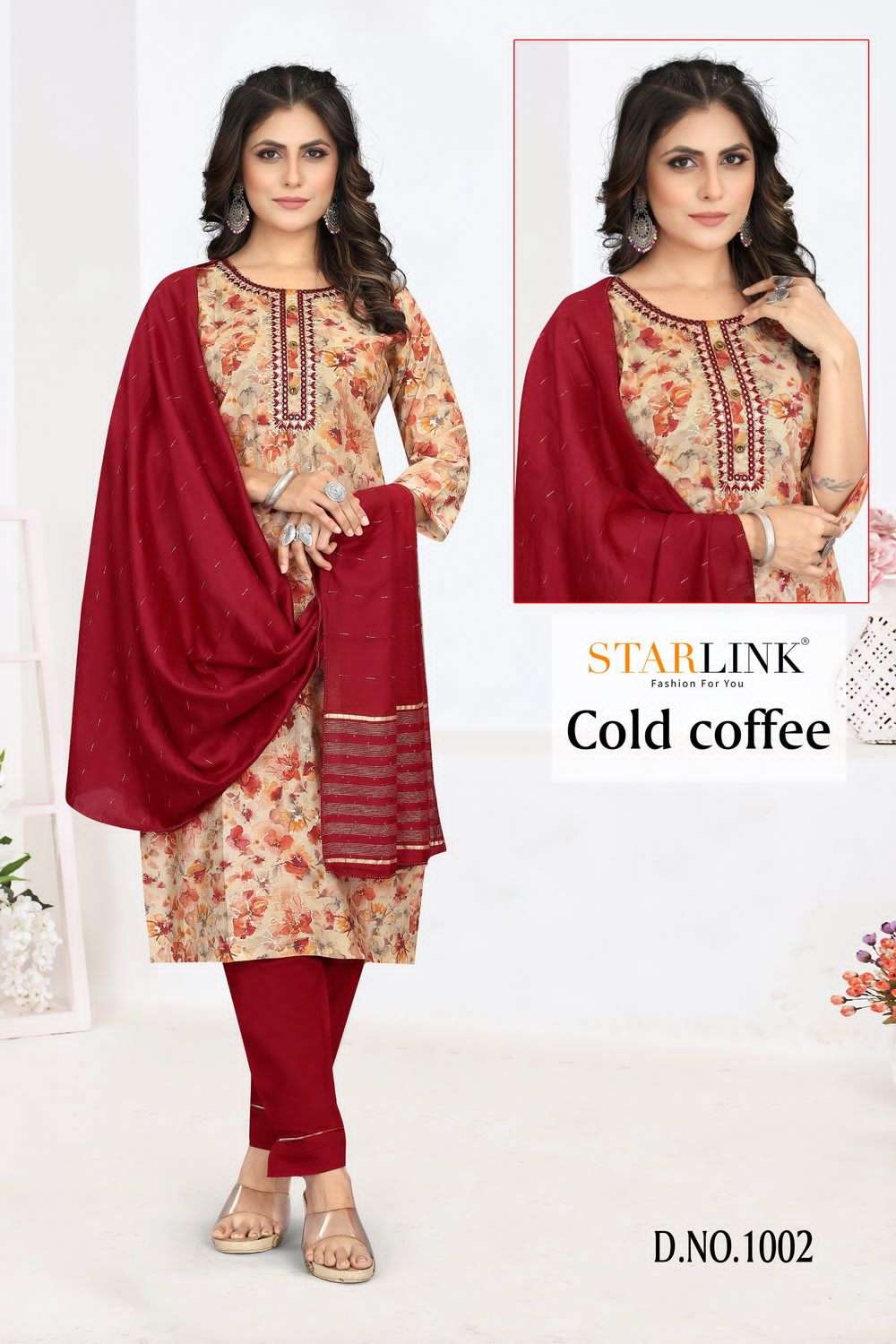 starlink present cold coffee readymade salwar kameez combo set 