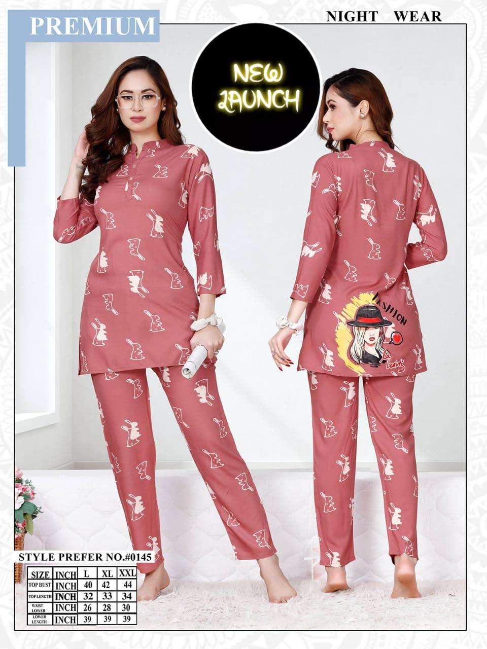 SUMMER SPECIAL VOL.#AT0145 Imported Rayon NIGHT SUIT CATALOG WHOLESALER BEST RATE