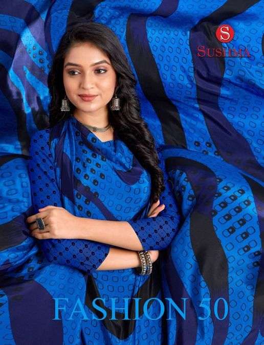 sushma fashion 50 fancy casual crape saree catalog