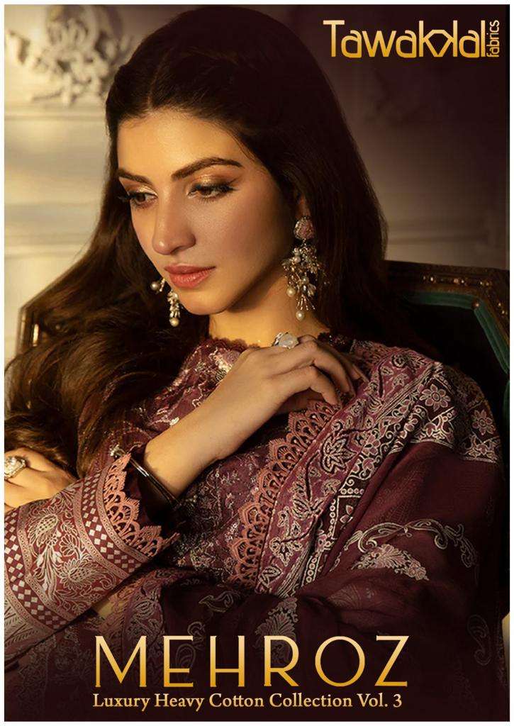 tawakkal fabrics mehroz luxury cotton collection vol 3 amazing pakistani salwar kameez wholesaler