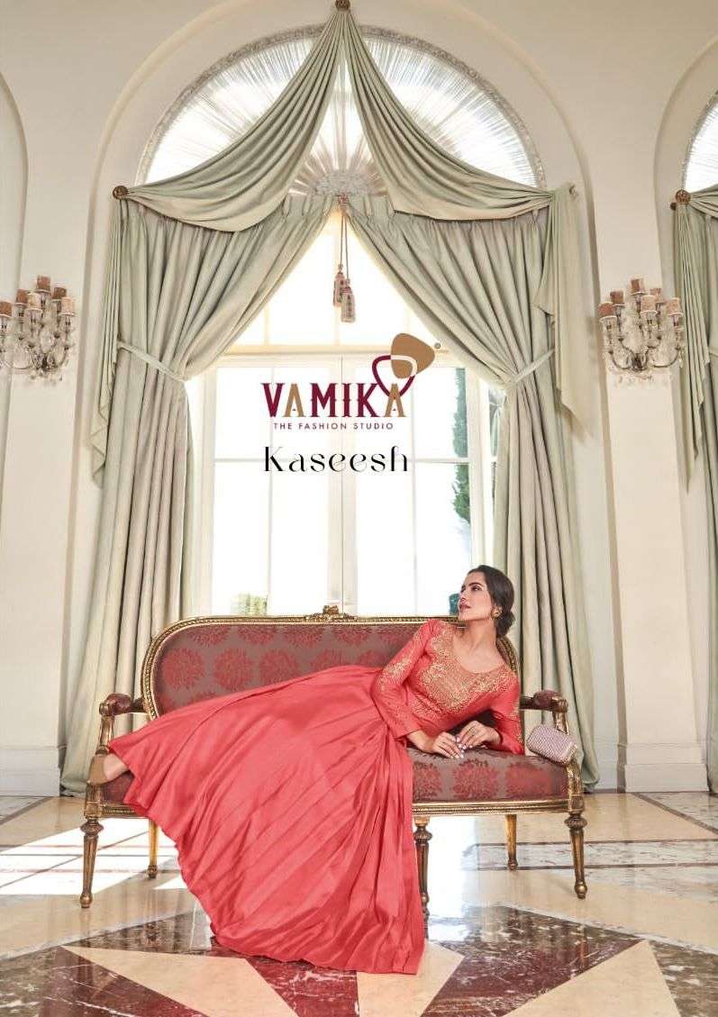 vamika present kaseesh festive wear designer handwork stitch gown catalog