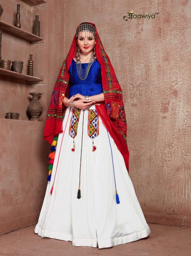wonderful white color single designer navratri chaniya choli 8008 rajwadi 2 by aawiya