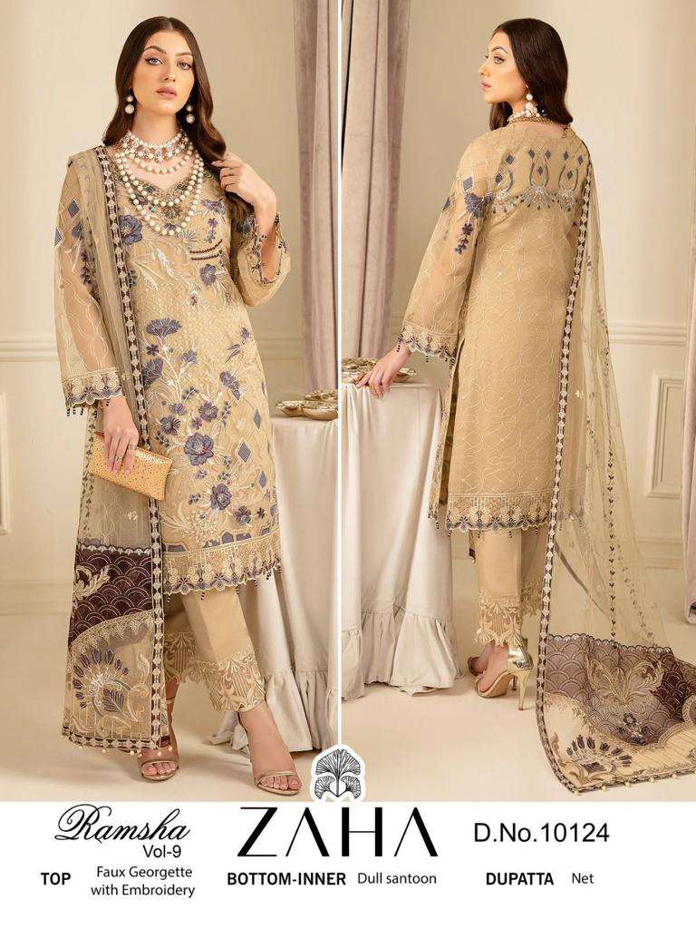 zaha 10124 amazing designer single pakistani salwar kameez