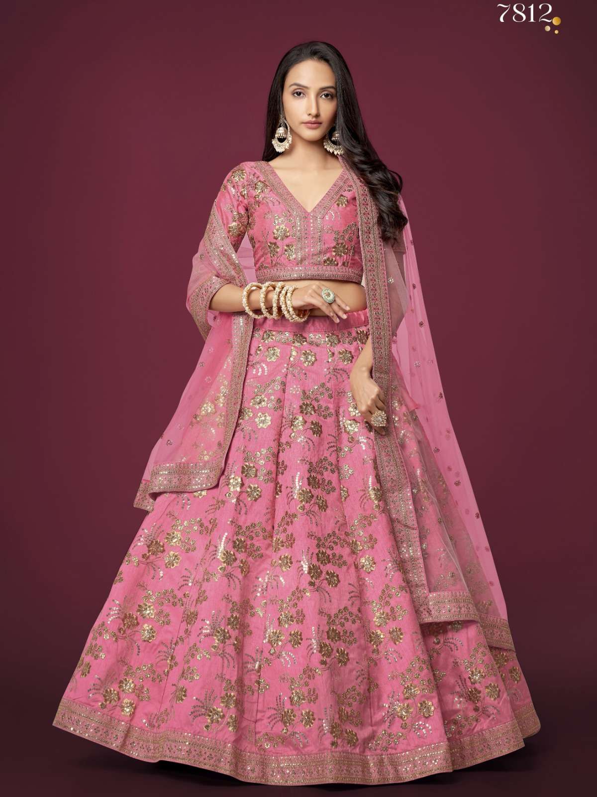 zeel 7812 wedding wear pink color fantastic single lehenga choli 