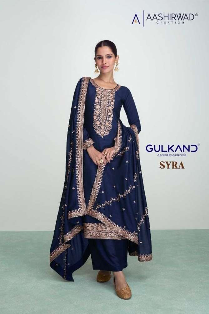 aashirwad creation gulkand syra premium silk unstitch 3 peice suit