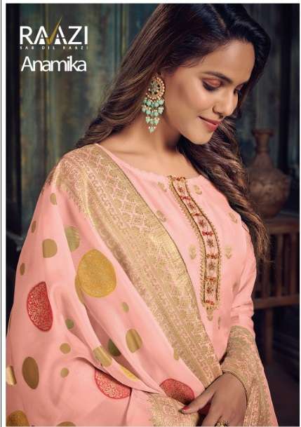 anamika by raazi rama fashion woven silk handwork exclusive salwar kameez