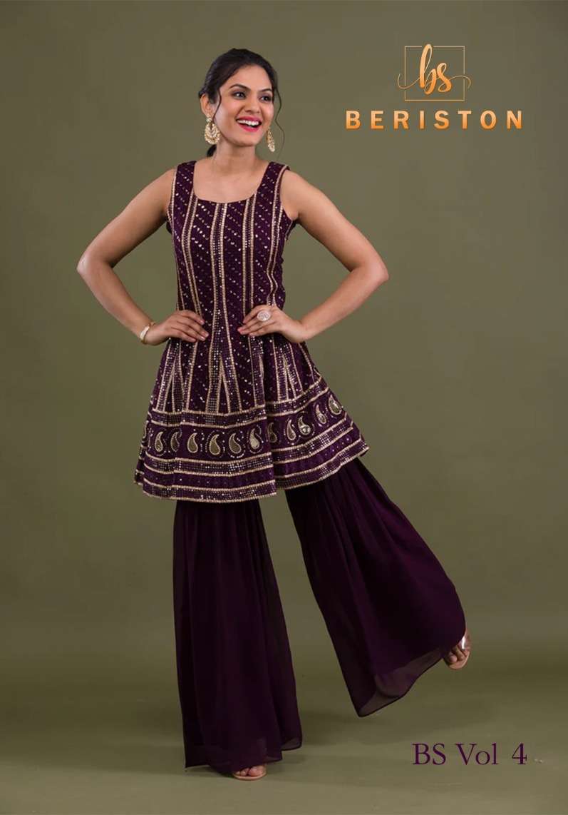 beriston bs vol 4 festive wear readymade sharara salwar with sleeve and dupatta catalog