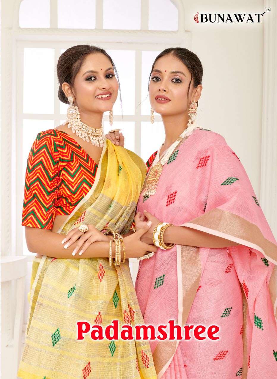 bunawat padamshree designer linen saris wholesaler