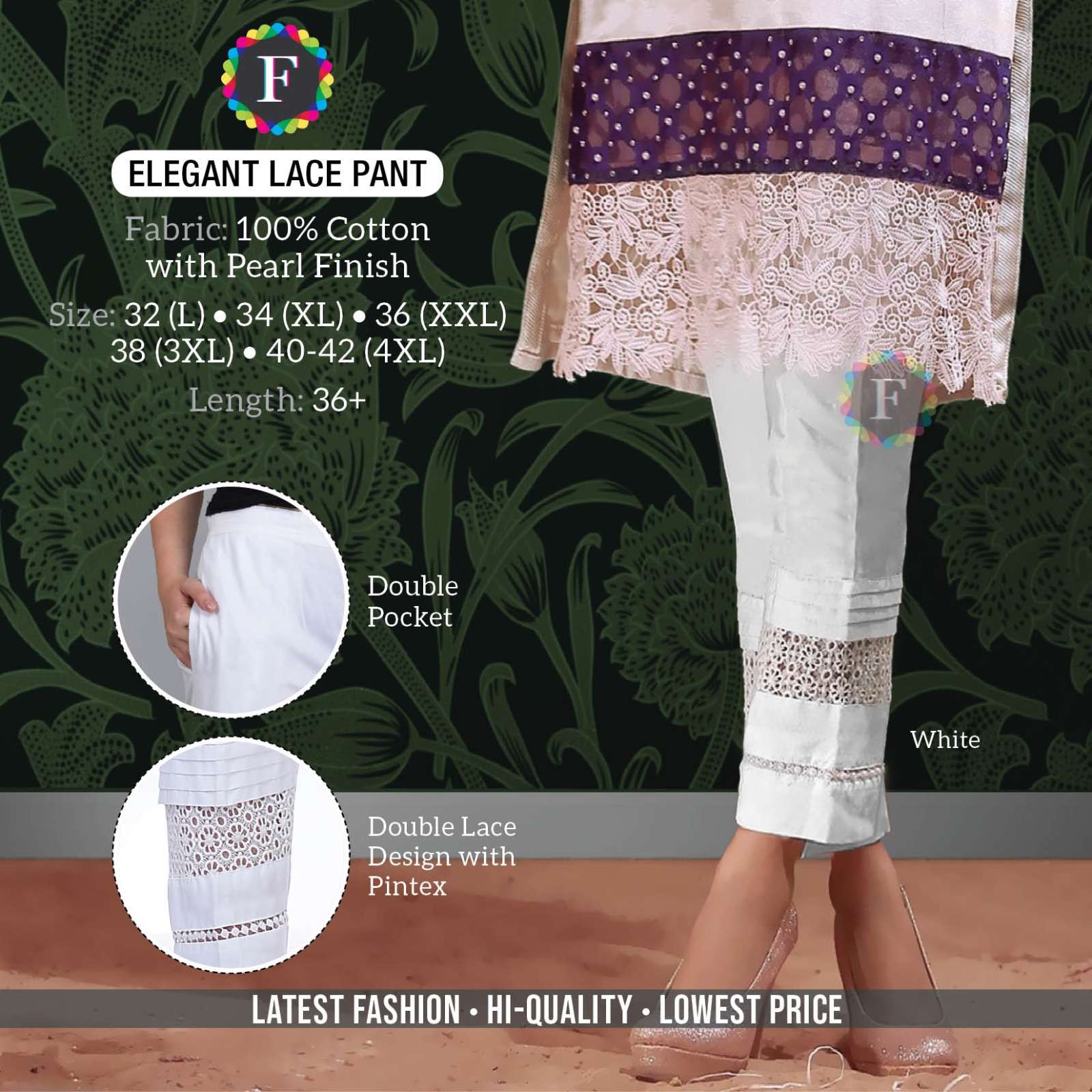Elegant Lace Pant Fancy Bottom Wear Cotton Pants Collection At Lowest Cost