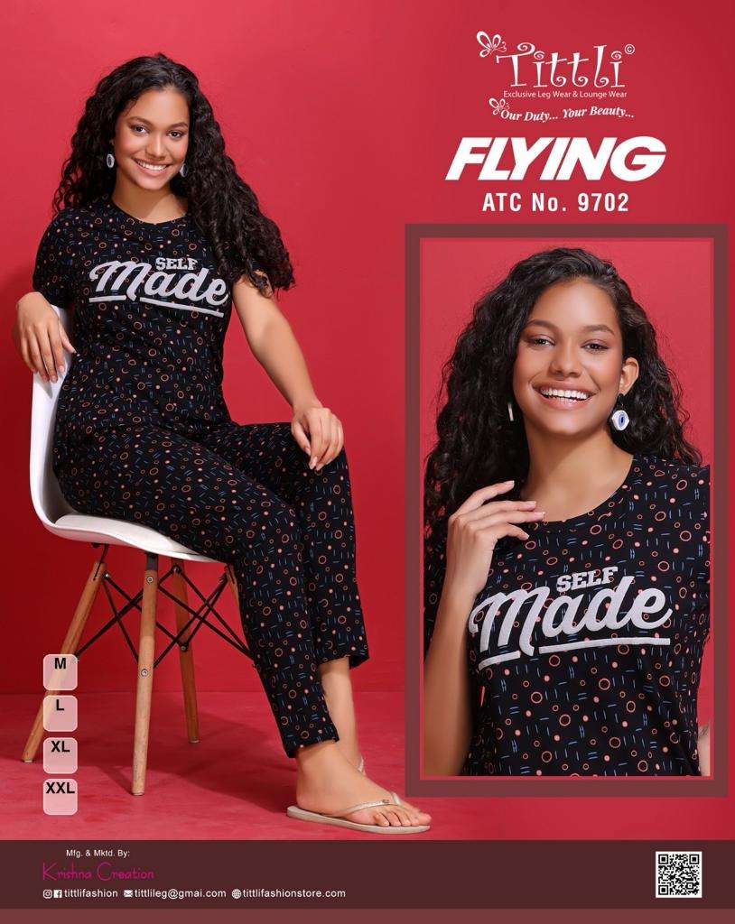 flying 9701-9702 by tittli readymade printed night suit