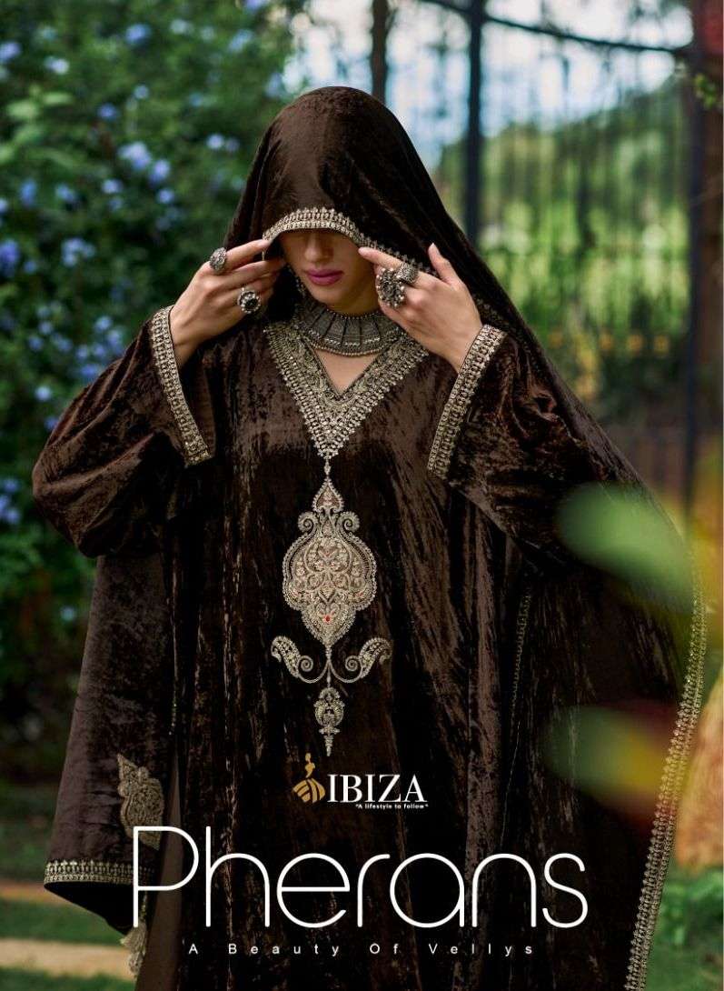 ibiza lifestyle pherans winter wear viscose velvet pakistani ladies suits wholesaler
