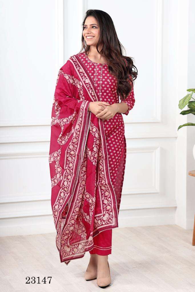 indira apparel 23147 readymade khatli work with digital print salwar kameez combo set