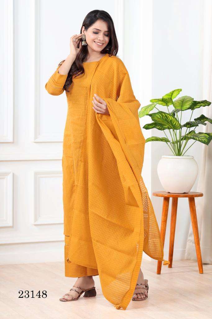 indira apparel 23148 readymade pure cotton salwar kameez and dupatta combo set