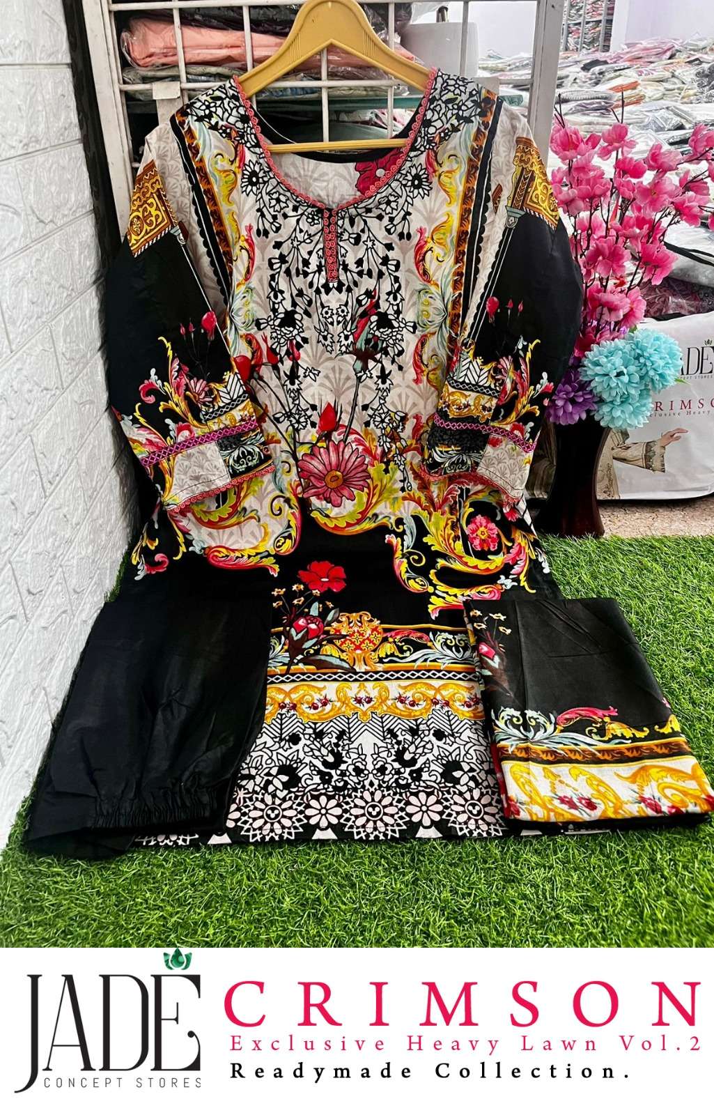 Jade concept store present crimson vol 2 readymade pakistani cotton suit 