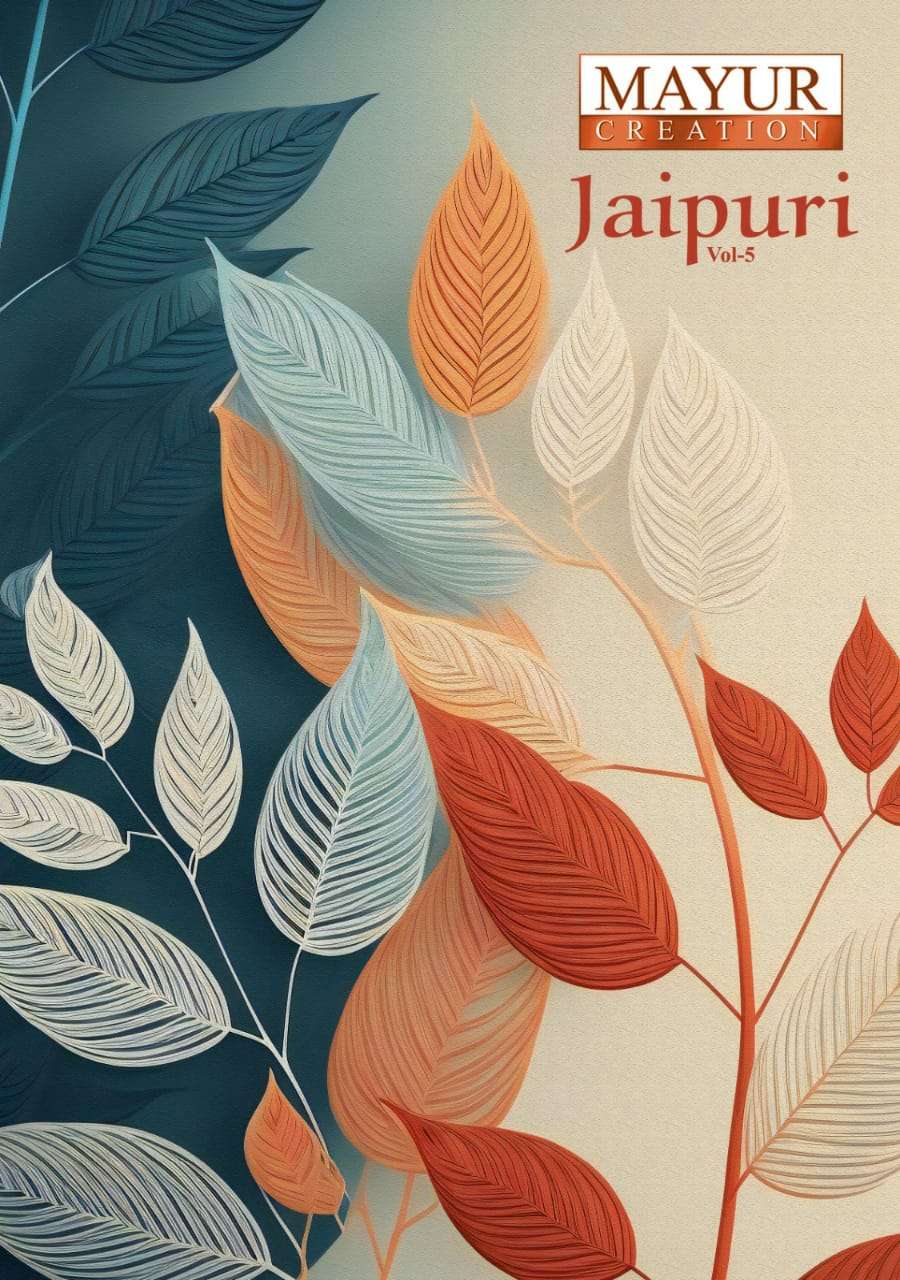 jaipuri vol 5 by mayur creation pure cotton kurti with pant catalog