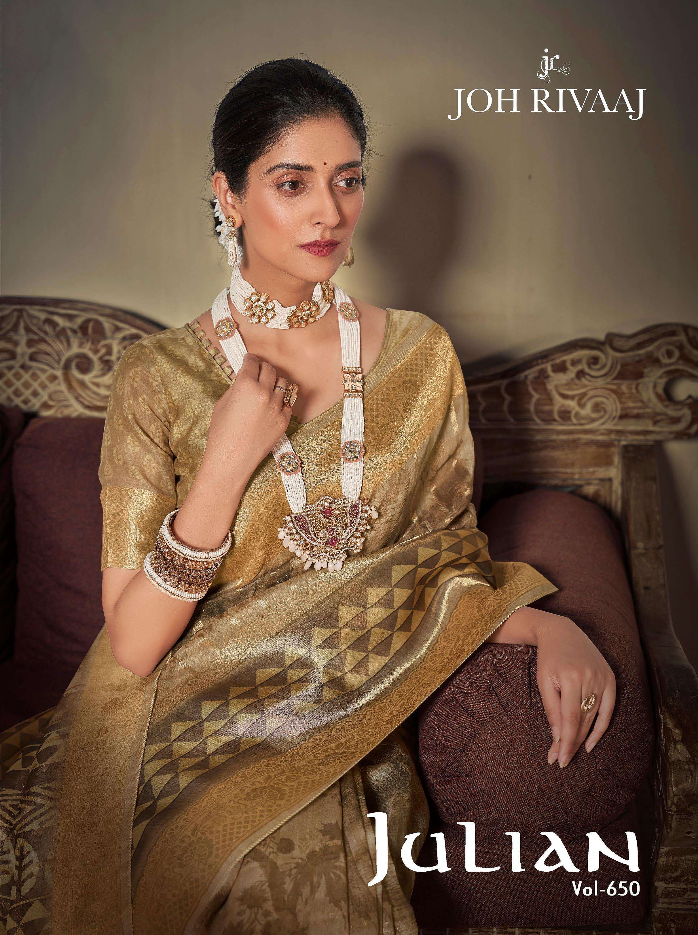 joh rivaaj present julian vol 650 amazing fancy saree collection