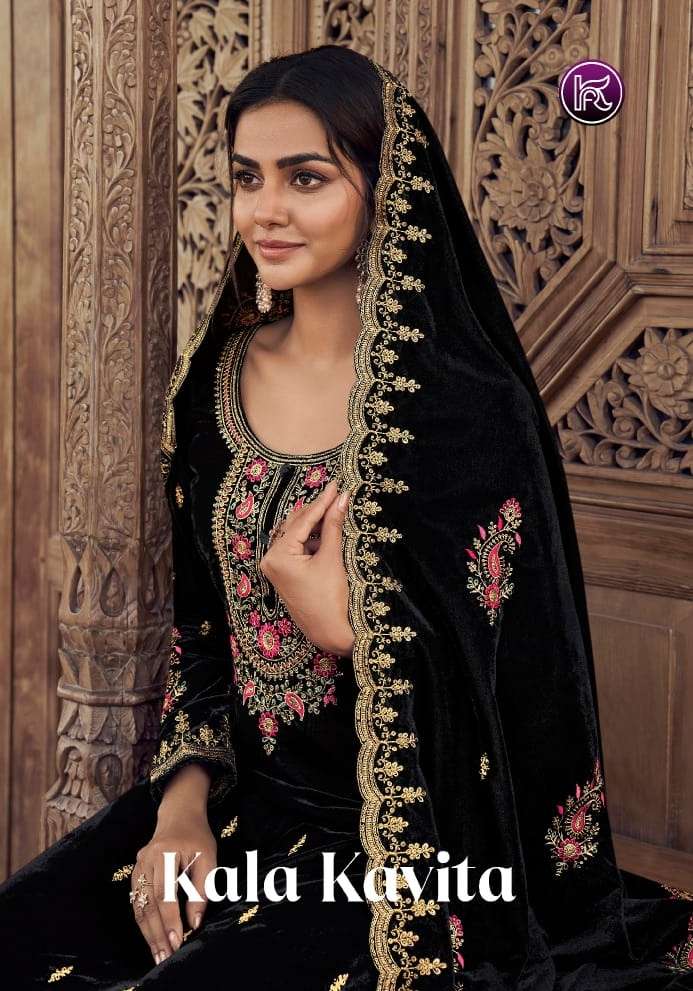kala fashion present kala kavita festive wear pakistani velvet salwar kameez material