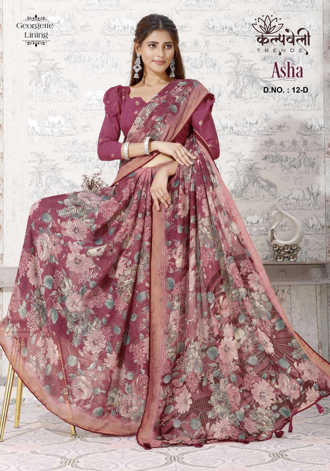 kalpavelly trendz asha 12 fancy georgette lining sarees