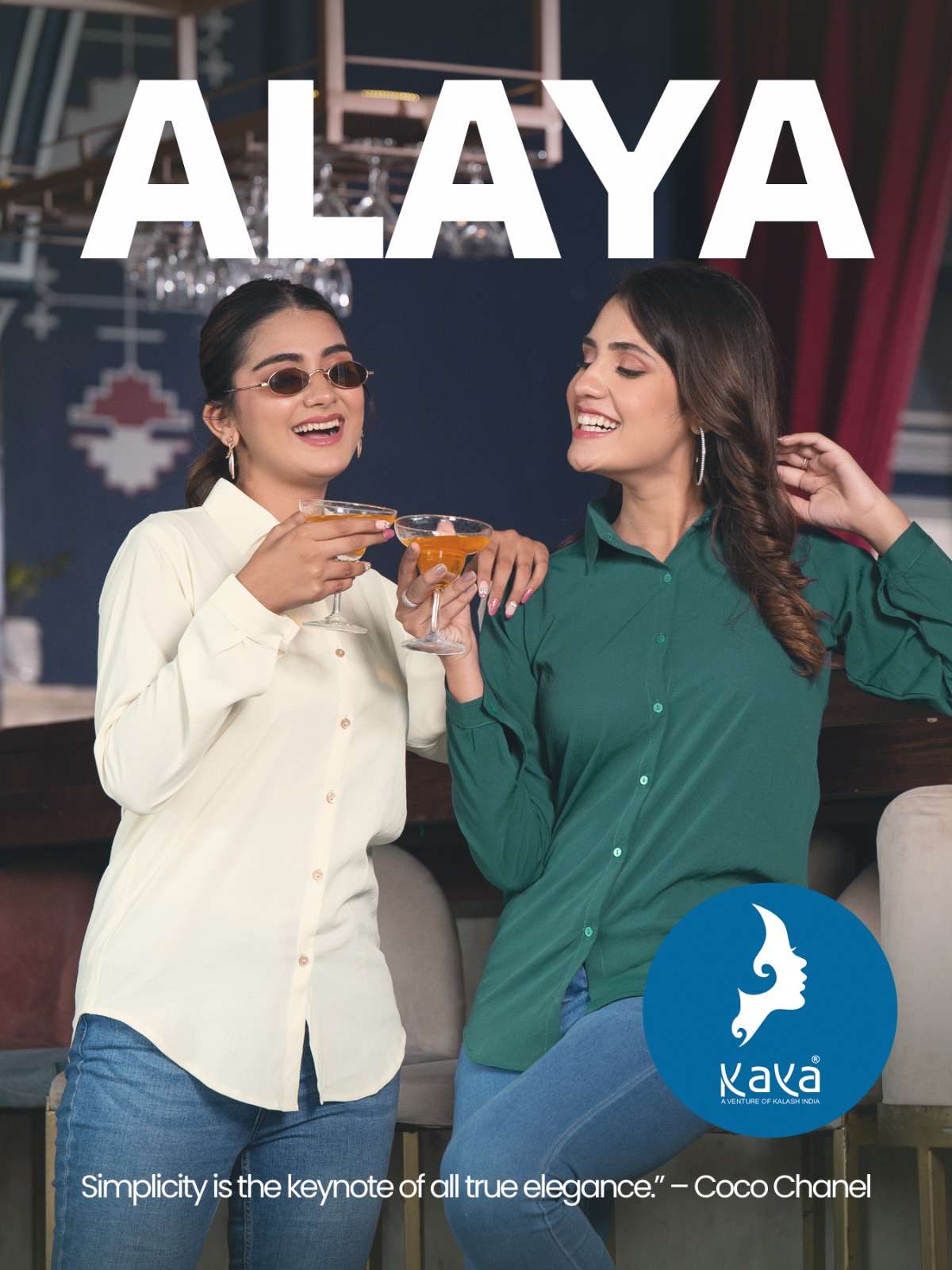 kaya present alaya fancy front open stitch tunics