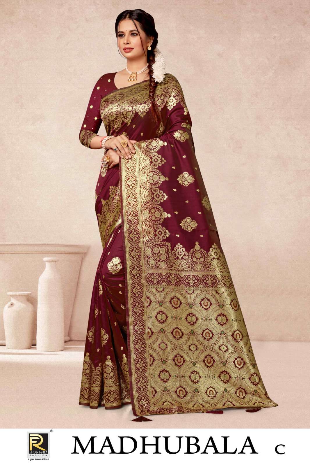 MADHUBALA  BY RANJNA SAREE FABRICS BANARASI SILK PREMIUM FANCY DESIGNER SUPER HIT COLLECTION 