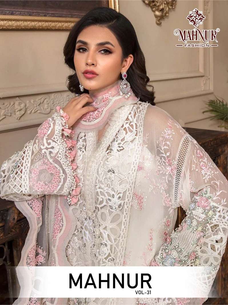 mahnur fashion vol 31 designer pakistani salwar kameez material