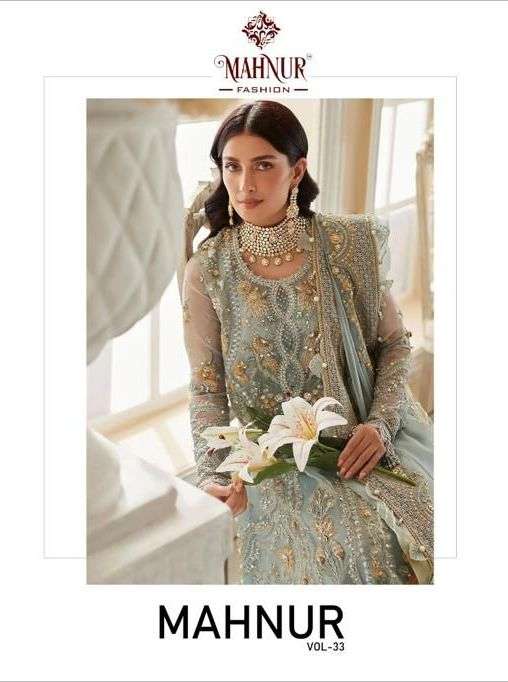 mahnur fashion vol 33 designer pakistani salwar kameez material