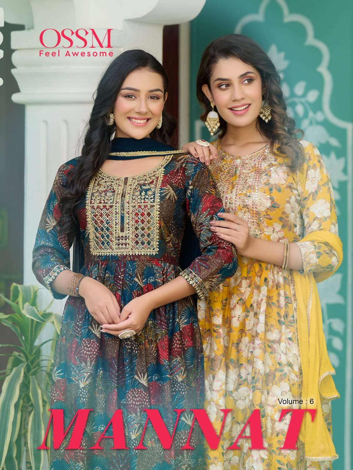mannat vol 6 by ossm beautiful readmade nayra cut salwar suit collection