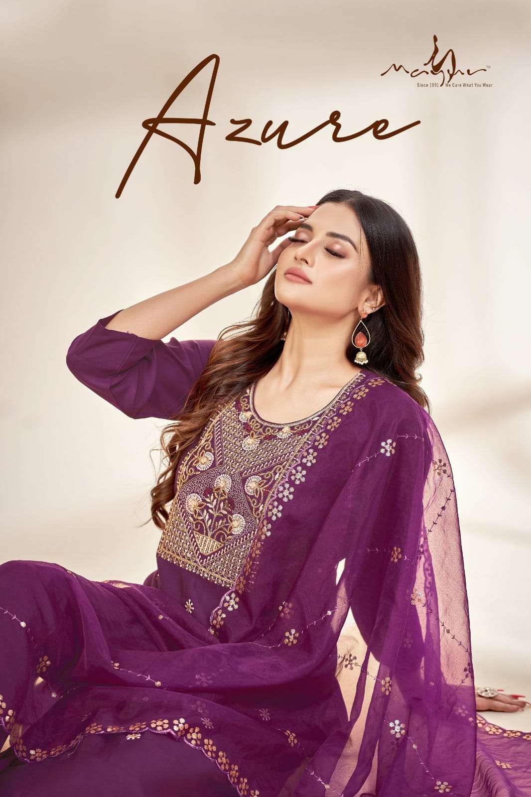 mayur fashion present azure fancy stunning work kurti with pant and dupatta catalog