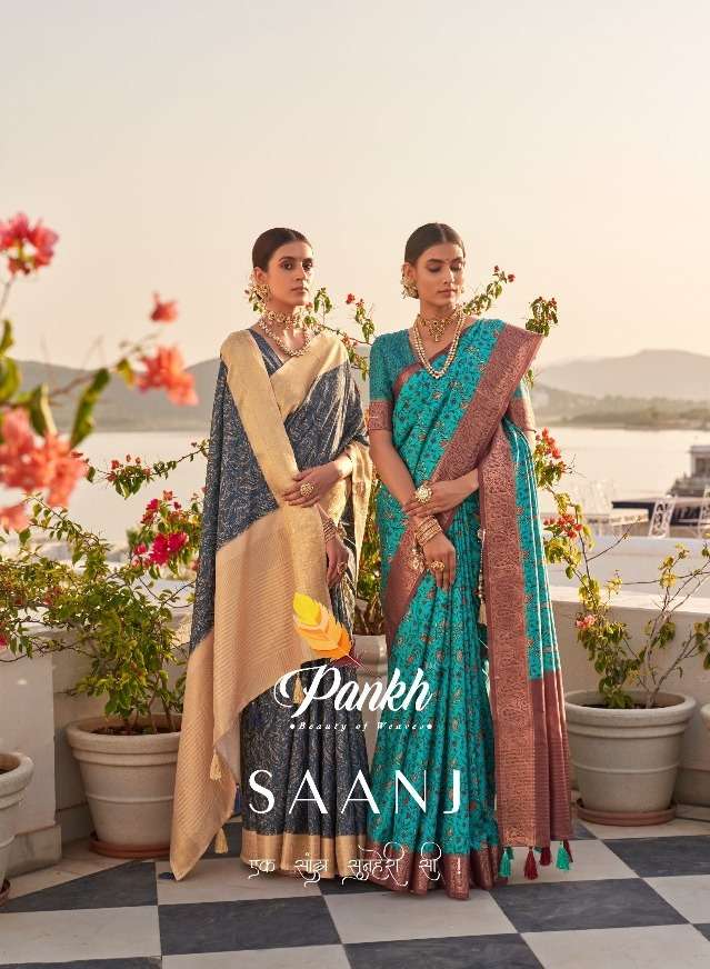 pankh present saanj khadi silk new design wedding wear saree catalog