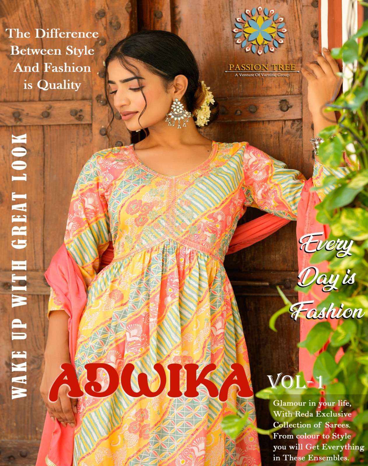 passion tree present adwika vol 1 fancy alia cut kurti with pant and dupatta catalog