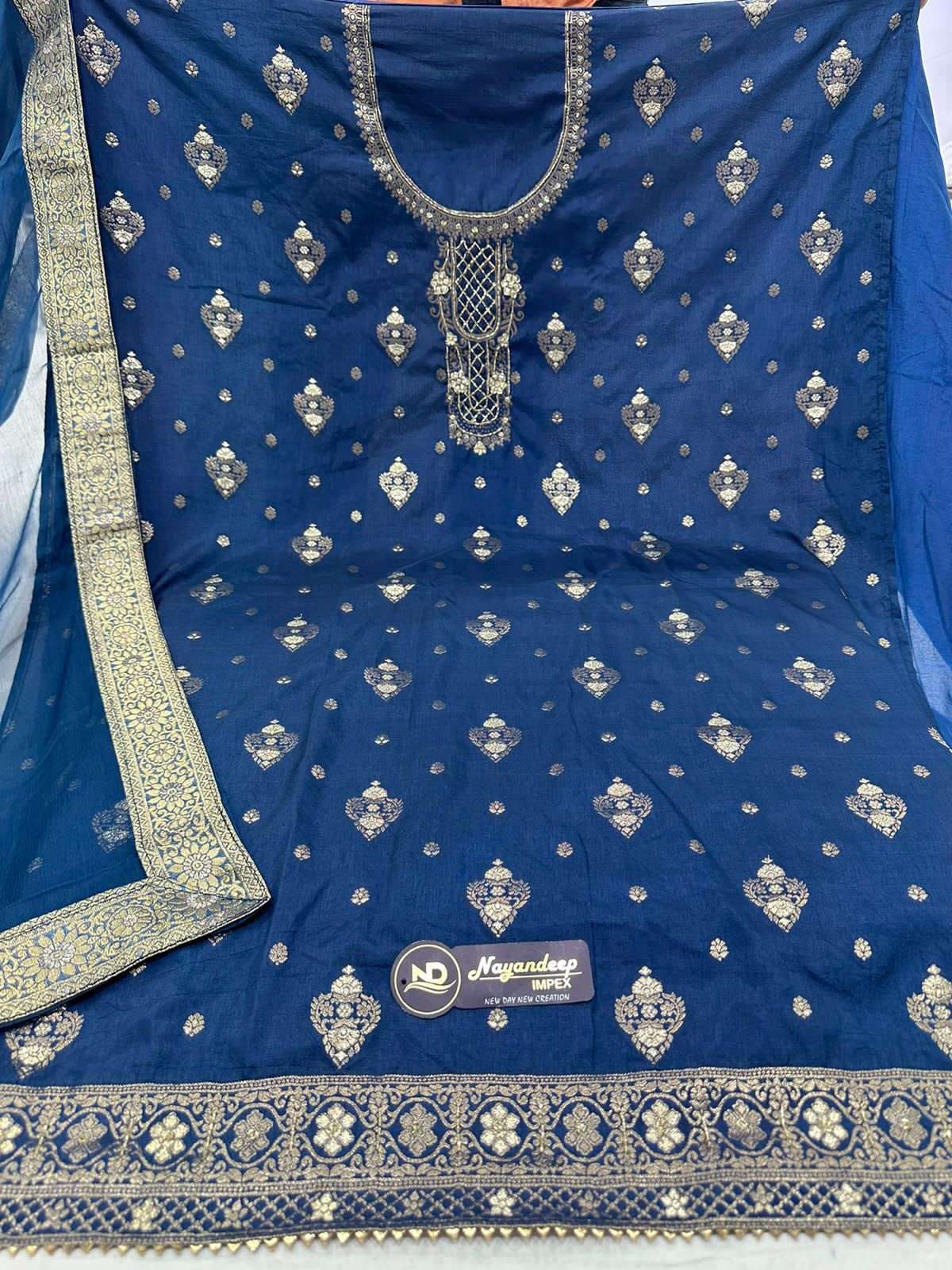 pr 1122 handwork concept fancy dola jacquard ladies suits collection