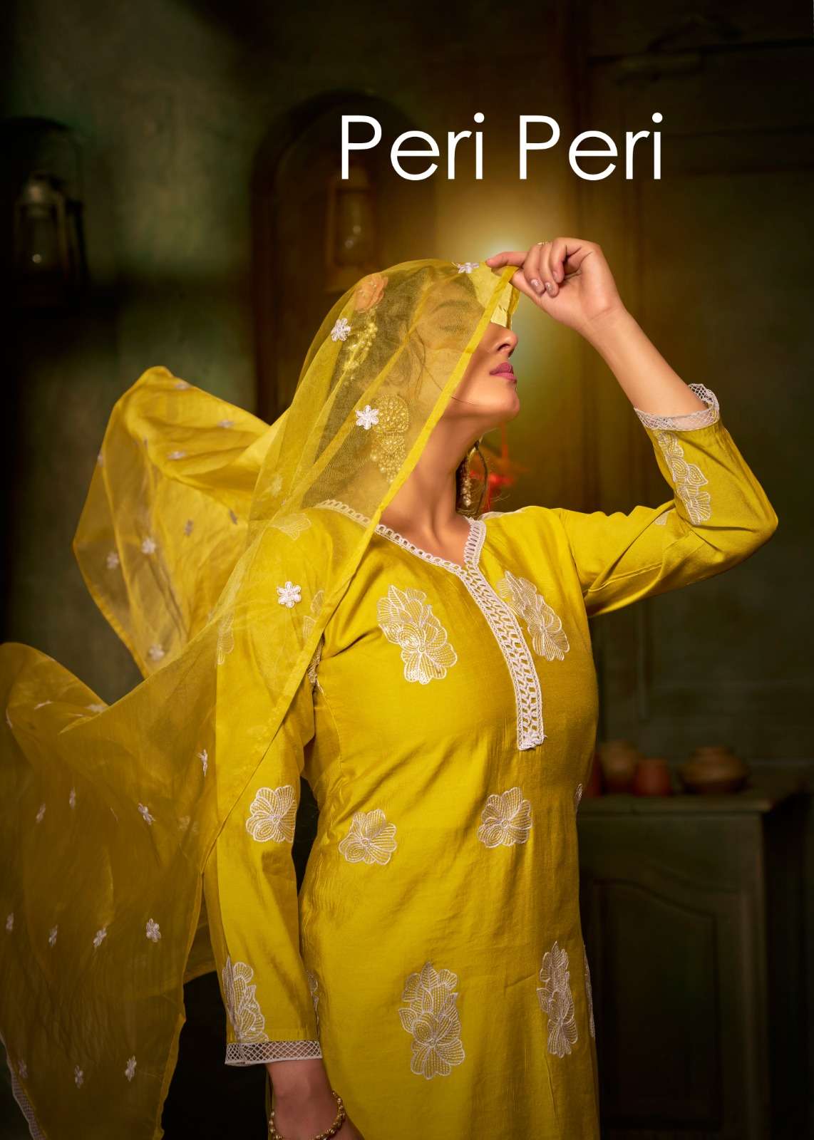 pr peri peri readymade 3 peice concept kurti pant and organza dupatta 