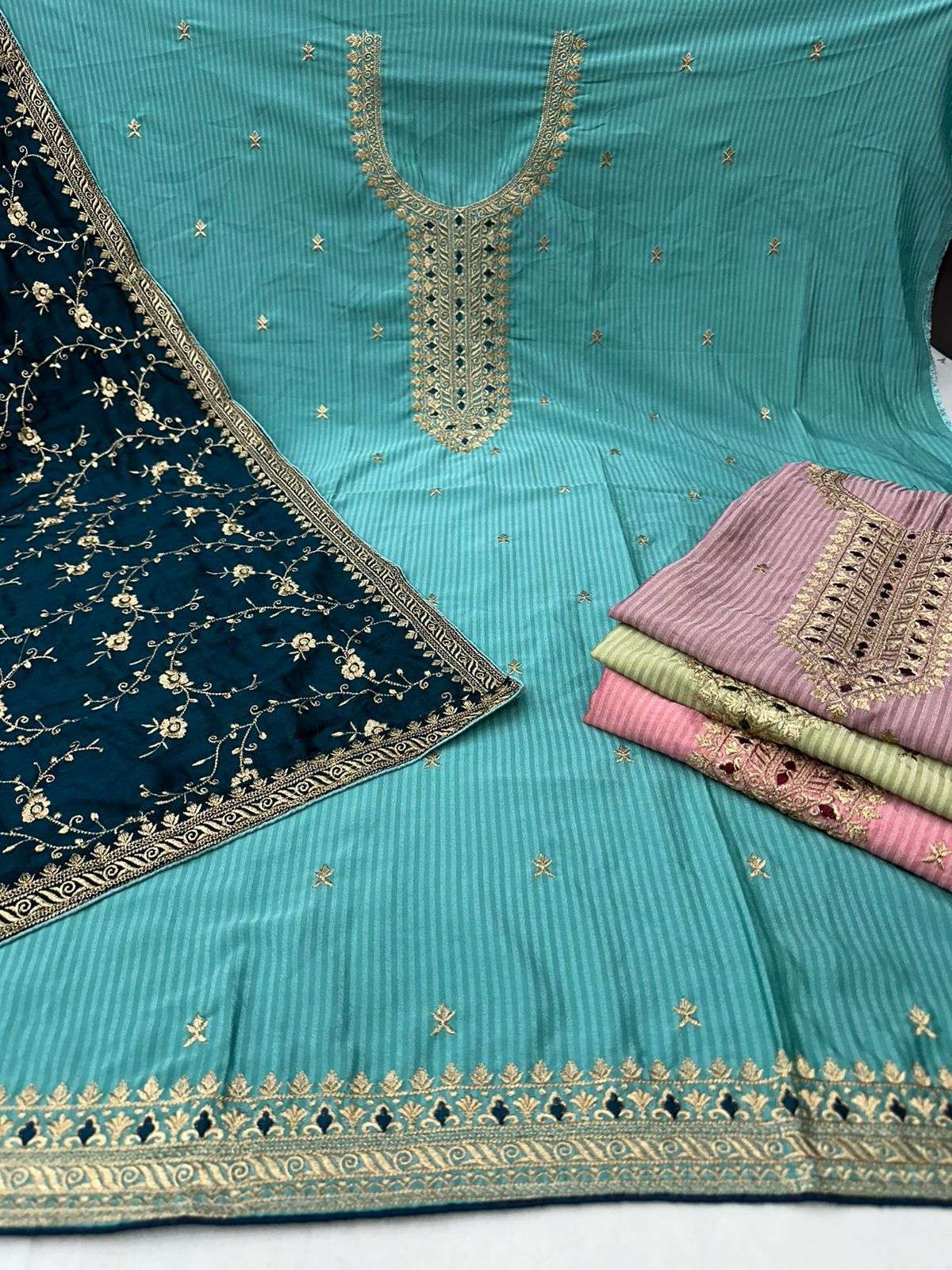pr sunset fancy vichitra silk salwar kameez material catalog
