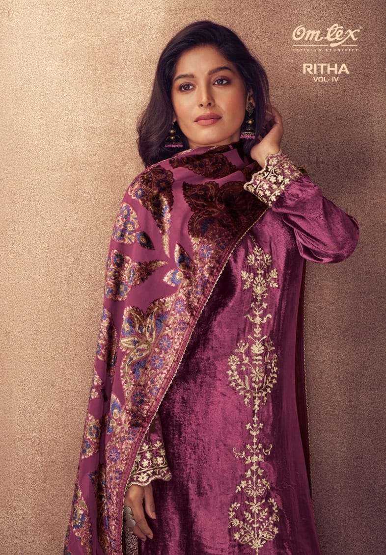 ritha vol 4 by omtex winter wear designer pakistani unstitch salwar kameez