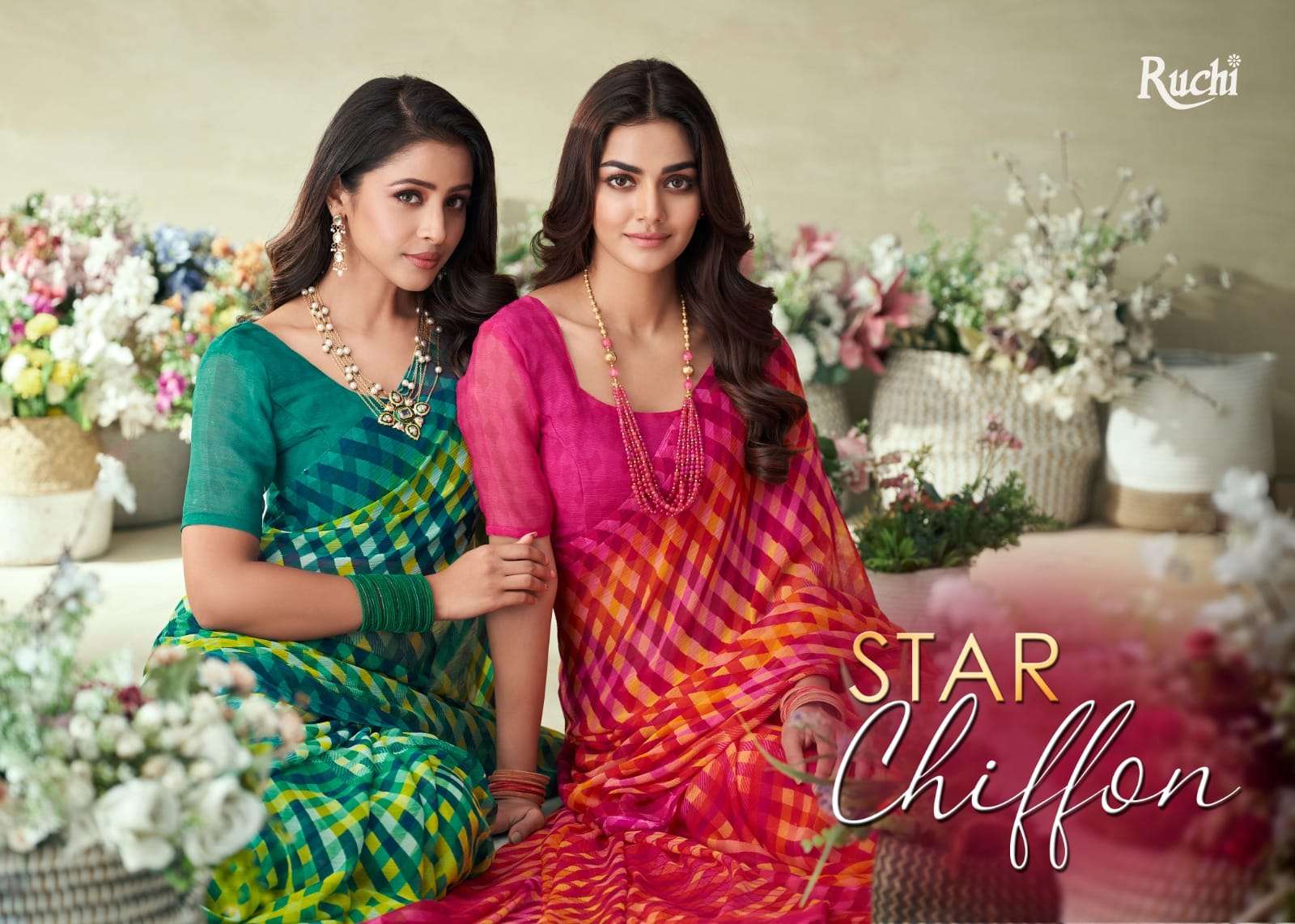 ruchi star chiffon vol 128 casual fancy sarees wholesaler