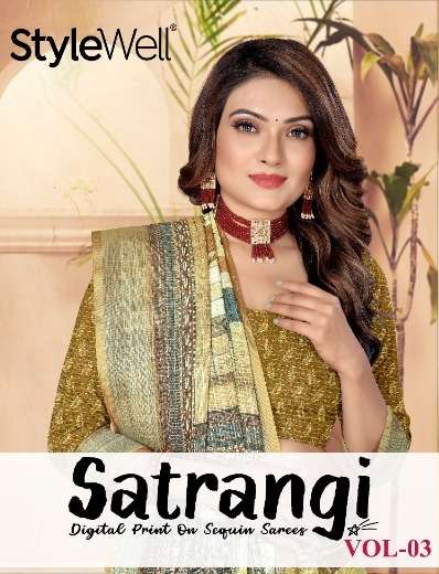 satrangi vol 3 by stylewell adorable digital print fancy sarees