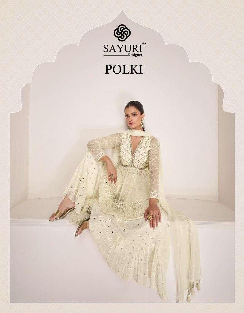 sayuri designer present polki beautiful party wear readymade dresses