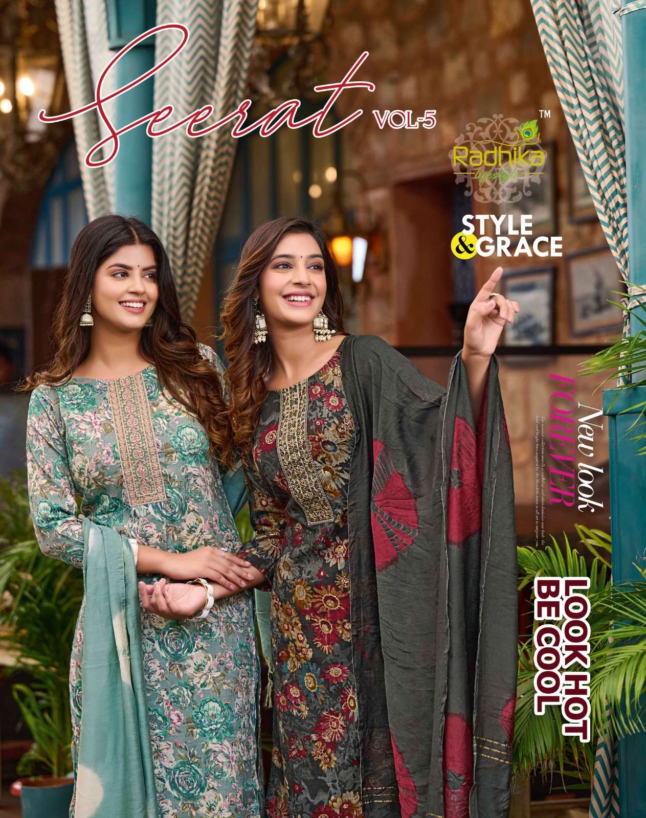 seerat vol 5 by radhika lifestyle fancy work straight kurti with with pant and dupatta catalog