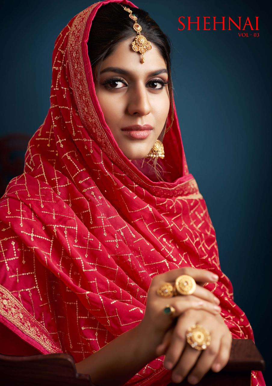 shehnai vol 3 by sargam festive wear fancy work salwar kameez collection