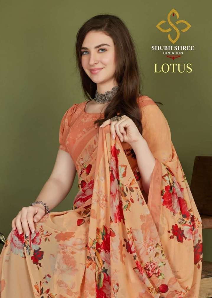 shubh shree lotus fancy digital print weightless saree online supplier