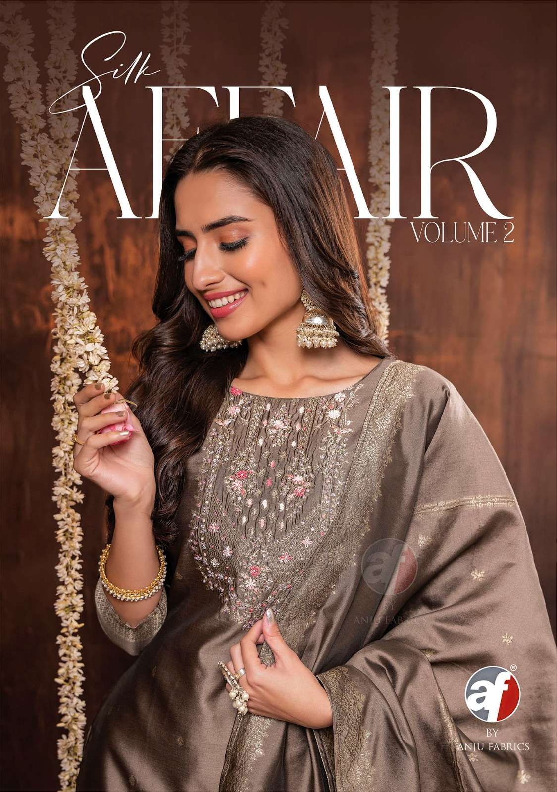 silk affair vol 2 by anju fab fancy ethnic look kurti with pant and dupatta catalog