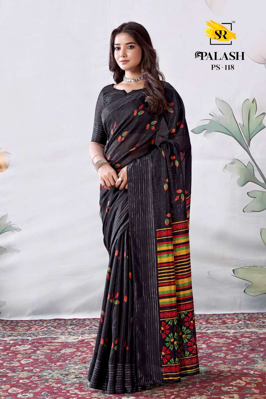 sr palash series 111-120 jute linen casual wear sarees collection
